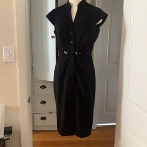 Calvin Klein Black Button Down Dress Size 8